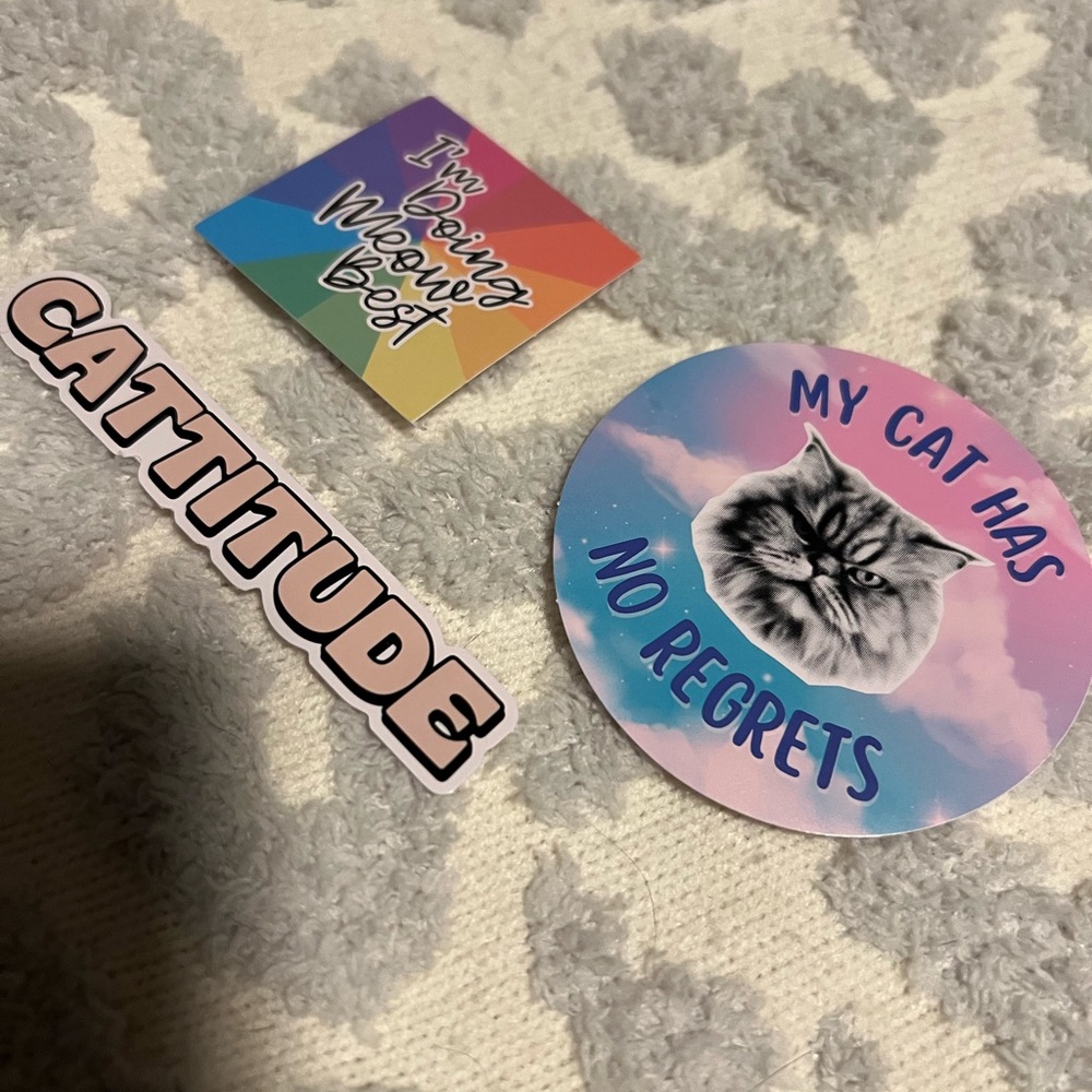 Cattitude Cat Sticker Set - Multicolor